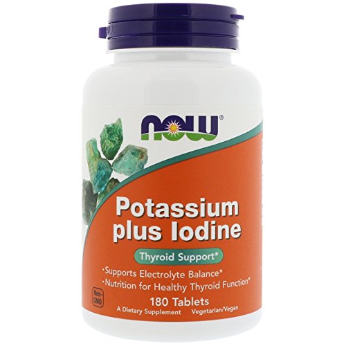NOW Potassium Plus Iodine, 180 Tablets (Pack of 2)