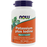 NOW Potassium Plus Iodine, 180 Tablets (Pack of 2)