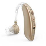 F&Kcoptee Hearing Aids for Seniors Rechargeable with Noise Canceling - Hearing Amplifiers for Adults with Severe Hearing Loss - Ear Amplifier, Over The Counter Hearing Aid with Volume Control (Brown)