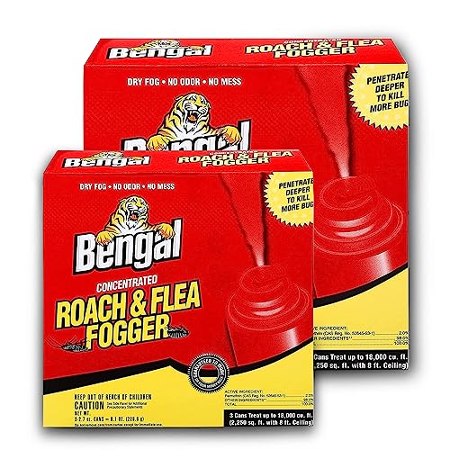 Bengal Roach fogger - Roach Killer - Roach Killer Indoor infestation - foggers for Home Indoor - pest Control foggers - Roach fogger- Available with Premium Quality Centaurus AZ Gloves- 2 Pack