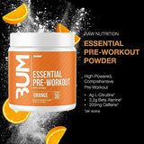 RAW Essential Pre-Workout Powder (Orange) - Chris Bumstead Sports Nutrition Supplement for Men & Women - Preworkout Energy Powder with Caffeine, L-Citrulline, L-Tyrosine, & Beta Alanine Blend