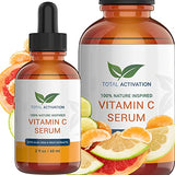 Vitamin C Serum with Aloe Vera & Vitamin E, Anti-Oxidant, Anti Wrinkle, Anti Aging, Skin Nourishment Day and Night Boost Collagen Production Fine Lines Soothing Hydration 2oz