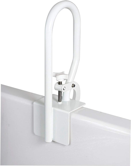 Carex White Bathtub Rail - Grab Bars for Bathroom, Bathtubs & Showers - Side Hand Grip Railing & Support - Shower Handle & Bath Tub Bar Clamps for Seniors & Elderly