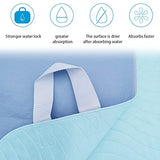 2 Pack Bed Pads for Incontinence Positioning Bed Pad with Handles for Lift and Transfer Reusable Waterproof Bed Pads Washable Incontinence Bed Pads for Elderly Hospital Home Care 36” × 34”