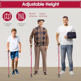 Medicane Walking Cane for Men & Women, Lightweight Adjustable Foldable Cane for Seniors & Adults, Comfortable Handle Collapsible Walking Canes, Heavy Duty Sturdy Crutches Ultra-Strong Support - Red