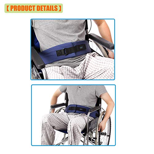 Wheelchair Seat Belt Cushion Harness Straps Medical Patients Positioning Restraint Soft Padded Safety Easy Release Adjustable Front Latch Buckle (Front Open)