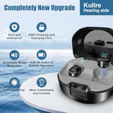 Kullre Hearing Aids, Rechargeable Hearing Amplifiers for Seniors with Mirror, Hearing Aids Comfort Design with Portable Charging Case, Adjustable Volume Control with Noise Canceling Function