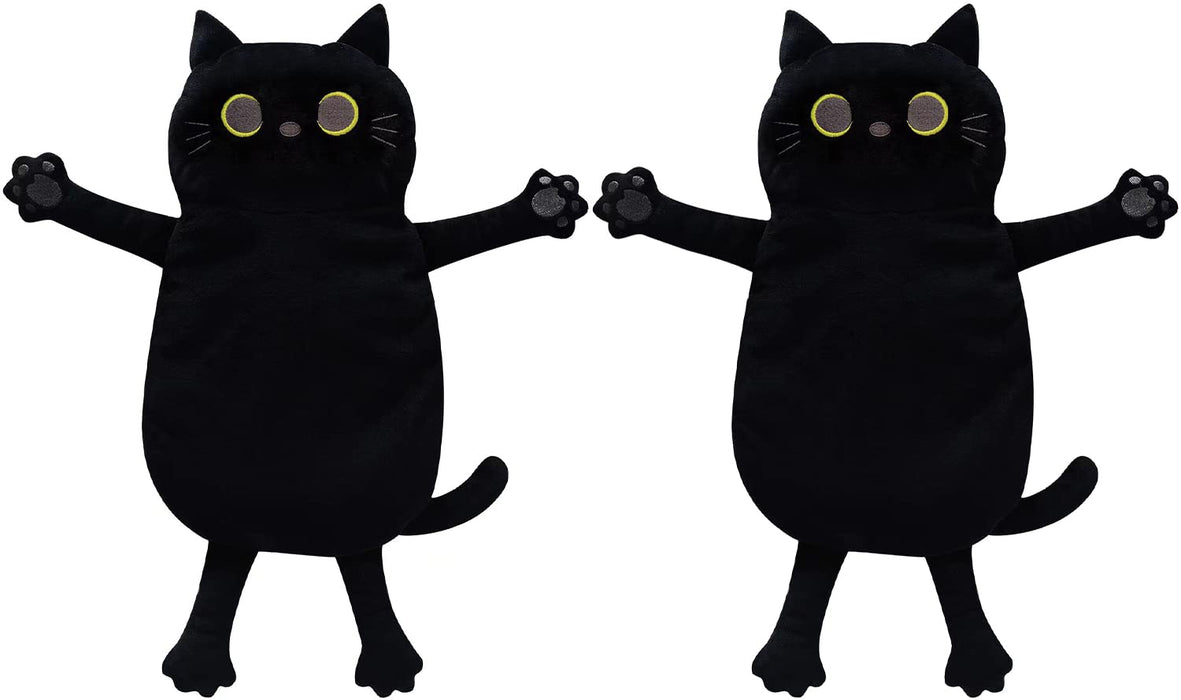 2PCS Microwave Heating Pads for Cramps Pain Relief, 17 * 9" Moist Microwavable Period Menstrual Heat Packs for Cramps, Back, Neck, Shoulder, Abdomen, Birthday Gifts for Women, Girl, Mom, Black Cat