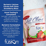 Bariatric Fusion Calcium Citrate & Energy Soft Chew Bariatric Vitamin | Strawberry Flavored | Sugar Free | Bariatric Surgery Patients Including Gastric Bypass and Sleeve Gastrectomy | 60 Count