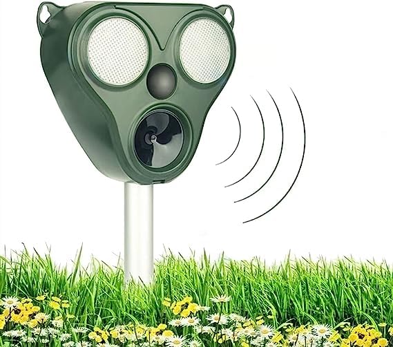 Solar Animal Repeller, Ultrasonic Animal Repellent Outdoor, Repeller Solar Powered, Ultrasonic Repellent, Dog Deterrent, Keep Animals Out of Garden