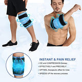 REVIX Ice Pack for Knee Pain Relief, Reusable Gel Ice Wrap for Leg Injuries, Swelling, Knee Replacement Surgery, Cold Compress Therapy for Arthritis, Meniscus Tear and ACL Blue