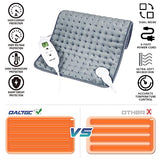 QALTGC Heating Pad (12"x 24"),Dual Mode Controller, Machine Washable, Comfortable Soft for Cramps/Pain Relief（Grey）