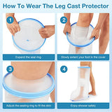 Qinaoco Waterproof Extra Wide Leg Cast Cover for Shower Adults, Extra Large Leg Shower Cover with Non-Slip Bottom, Watertight Foot Protector for Plus Size Adults Surgery Shower Boot