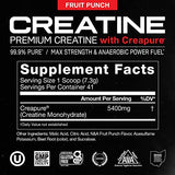 Muscle Feast Creapure Creatine Monohydrate Powder for Muscle Growth Nutritional_Supplement, Vegan Keto Friendly Gluten-Free Easy to Mix, Fruit Punch, 300g, 55.0 Servings (Pack of 1)