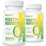 Fisetin 1200mg Liposomal Fisetin Supplements 98% Pure Fisetin Polyphenols Antioxidants Immunity Health Aging Cognitive Support Non-GMO 120 Capsules