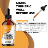 Turmeric Curcumin Liquid Drops - Natural Joint & Healthy Inflammatory Support with 95% Standardized Curcuminoids for Potency & Absorption - Non-GMO, Gluten Free 4 Fl Oz (Pack of 2)