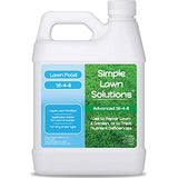 Advanced 16-4-8 Lawn Fertilizer - Liquid Lawn Food Spring & Summer Concentrated Spray - Any Grass Type- Fish and Seaweed Kelp- Balanced NPK - Simple Lawn Solutions (1 Quart)