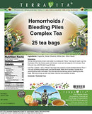 Hemorrhoids/Bleeding Piles Complex Tea - Horse Chestnut, Cayenne, Witch Hazel and More (25 Tea Bags, ZIN: 517078) - 3 Pack