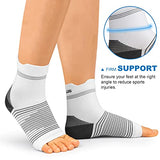 Plantar Fasciitis Sock (6 Pairs) for Men and Women, Compression Foot Sleeves with Arch and Ankle Support (White, Small)