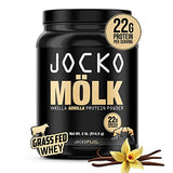 Jocko Mölk Whey Protein Powder (Vanilla) - Keto, Probiotics, Grass Fed, Digestive Enzymes, Amino Acids, Sugar Free Monk Fruit Blend - Supports Muscle Recovery & Growth - 31 Servings (2lb Old Tub)