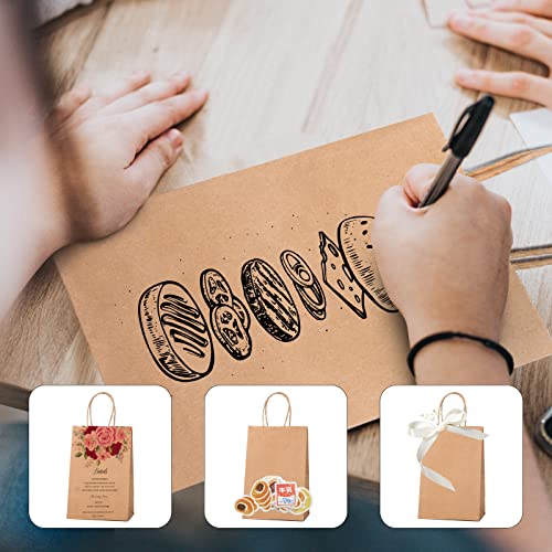 METRONIC Paper Gift Bags 8x4.75x10.5 100Pcs Brown Paper Bags with Handles Bulk, Kraft Paper Bags for Small Business, Birthday Wedding Party Favor Bags, Christmas Gift bags, Retail shopping Bags