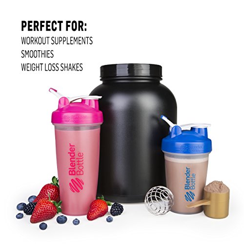 BlenderBottle Classic Shaker Bottle Perfect for Protein Shakes and Pre Workout, 20-Ounce (3 Pack), Teal and Plum and Cyan