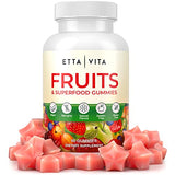 Superfruits Gummies Supplement for Bloating & Gut Health, 9 Superfruits Supplement for Adults & Kids, Collagen Booster - Immunity & Antioxidant Support, Non-GMO, Pectin-Based, Gluten-Free, No Capsules