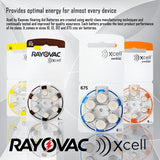 Rayovac Mercury Free Xcell Size 312 Hearing Aid Batteries (60 Batteries) + Keychain