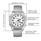 Hearkent Atomic Talking Watch for Blind and Visually impaired Stainless Steel Strech Band Best Gift for Elderly or Blind People