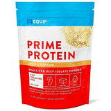 Equip Foods Prime Protein - Grass Fed Beef Protein Powder Isolate - Paleo and Keto Friendly, Gluten Free Carnivore Protein Powder - Salted Caramel, 1.47 Pounds - Helps Build and Repair Tissue