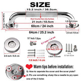 2 Pack 24 Inch Anti Slip Shower Grab Bar Handles, ZUEXT Chrome Stainless Steel Knurled Bathroom Balance Bar, Safety Hand Rail Support,Handicap Elderly Injury Senior Assist Bath Handle£¨1.25" Diameter)