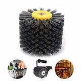 YKLP 5 Inch Abrasive Nylon Drawing Wheel,Drum Burnishing Brush for Wooden Furniture Floor Polishing 120 Grit