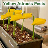 Garsum 42 Traps Sticky Houseplant Traps Gnat Yellow Insect Trap Indoor Fruit Fly Stakes Trap