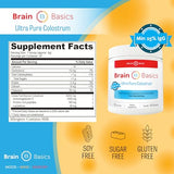 Brain Basics Ultra-Pure Colostrum, 4000mg per Serving, Min 25% IgG antibodies, Gut-Brain-Immune Health, Glowing Hair and Skin. Colostrum Powder from Grass-Fed Cows. 360 Grams - 90 Servings