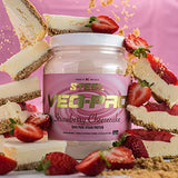 Steel Supplements Veg-PRO | Vegan Protein Powder, Strawberry Cheesecake | 25 Servings (1.65lbs) | Organic Protein Powder with BCAA Amino Acid | Gluten Free | Non Dairy | Low Carb Formula