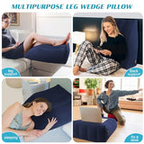 Wedge Pillow for Sleeping - Inflatable Leg Elevation Pillow for Swelling,Circulation,Leg & Back Pain Relief,Leg Support Pillow,Leg Wedge Pillows for After Aurgery,Hip,Foot,Ankle Recovery (Blue)