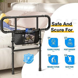 2024 New Bed Rails for Elderly Adults - Upgraded Adjustable Heights & Extendable Bed Side Rail, Foldable Bed Assist Bar, Heavy Duty for Senior & Surgery Patients, Fits King, Queen, Full, Twin