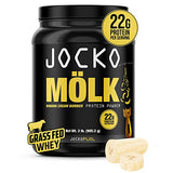 Jocko Mölk Whey Protein Powder (Banana Cream) - Keto, Probiotics, Grass Fed, Digestive Enzymes, Amino Acids, Sugar Free Monk Fruit Blend - Supports Muscle Recovery & Growth - 31 Servings (Old 2lb Tub)