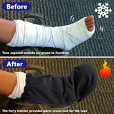 Shupakul 2 Pcs Leg Cast Covers- 21 x 12.5 Inch Below the Knee Leg Cast Sock Covers- Adjustable Drawstring Foot Cast Sleeve- Warm Plaster Stocking Protective for Women Men Foot Leg Ankle Protection