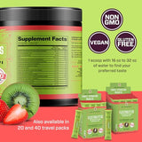 KEY NUTRIENTS Electrolytes Powder No Sugar - Juicy Strawberry Kiwi Electrolyte Powder - Hydration Powder - No Calories, Gluten Free Keto Electrolytes Powder Packets (20, 40 or 90 Servings)