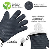 KITCHEN PERFECTION XL Silicone Smoker Oven Gloves-Extreme Heat Resistant BBQ Gloves-Handle Hot Food Right on Your Grill Fryer&Pit|Waterproof Grilling Cooking Baking Mitts|Superior Value Set+3 Bonuses