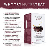 NUTRAURIC - Uric Acid Cleanse and Kidney Support – Kidney Cleanse Tea – Includes Cherry, Nettle & Turmeric - 60 Enveloped Tea Bags - by Nutra Tea - Herbal Tea - (3 Pack)