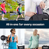 BAGAIL Microfiber Travel Towel, Dark Grey, 28 x 56 inches, Compact and Super Absorbent, Skin Friendly, Portable Case Included