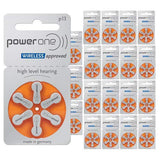 Powerone Hearing Aid Batteries, Size 13, 120 Batteries + Free Battery Case Keychain