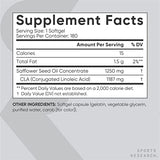 Sports Research CLA - 1250mg with Active Conjugated Linoleic Acid for Men and Women | Non-GMO, Soy & Gluten Free - 95% (180 Softgels)…
