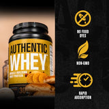 Jacked Factory Authentic Whey Muscle Building Whey Protein Powder - Low Carb, Non-GMO, No Fillers, Mixes Perfectly - Snickerdoodle Flavor