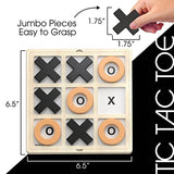 Keeping Busy Wooden Tic Tac Toe Game Dementia Activities for Seniors – Large Pieces with Matching & Puzzle Templates – Cognitive Games for Elderly Engaging Alzheimers Products - Shelf & Table Decor