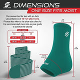 Sleeve Stars Ankle Brace for Women & Men, Achilles & Plantar Fasciitis Relief Compression Sleeve, Foot Brace with Ankle Support Strap, Heel Protector Wrap for Pain, Tendonitis & Sprain (Pair/Turquoise)