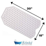 The Original Refinished Bathtub Mat - No Suction Cup Bath Mat, Designed for Textured and Refinished Bathtubs Made of Rubber Not Cheap Plastic, Great for Children and Elderly (White)