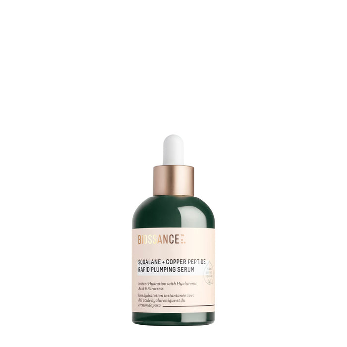 Biossance Squalane + Copper Peptide Rapid Plumping Serum. Powerfully Hydrating Face Serum that Instantly Plumps and Firms with Collagen Boosting Copper Peptides, 1.69 fl oz